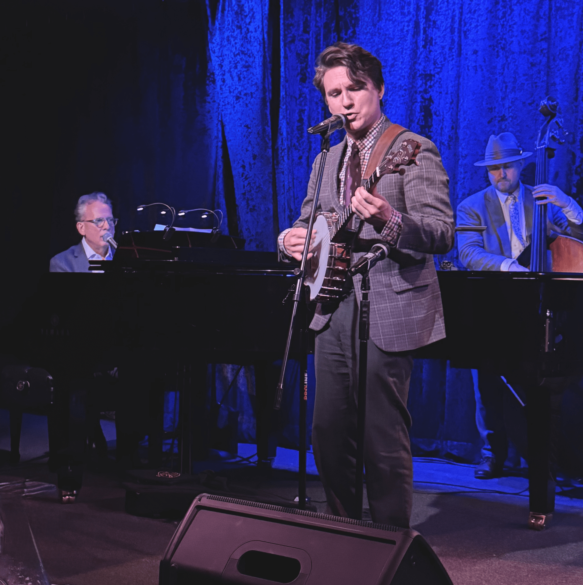 LR: Billy Stritch, Bryce Edwards, and Michael O'Brien at Jim Caruso's Cast Party at Birdland Jazz. Photo by Edward Kliszus