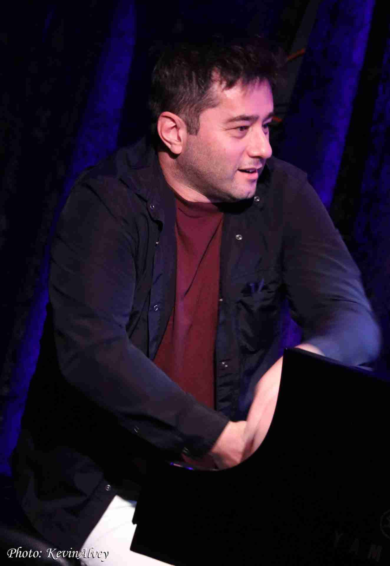 Matt Baker Center Stage at Jim Caruso's Cast Party at Birdland Jazz NYC. Photo by Kevin Alvey