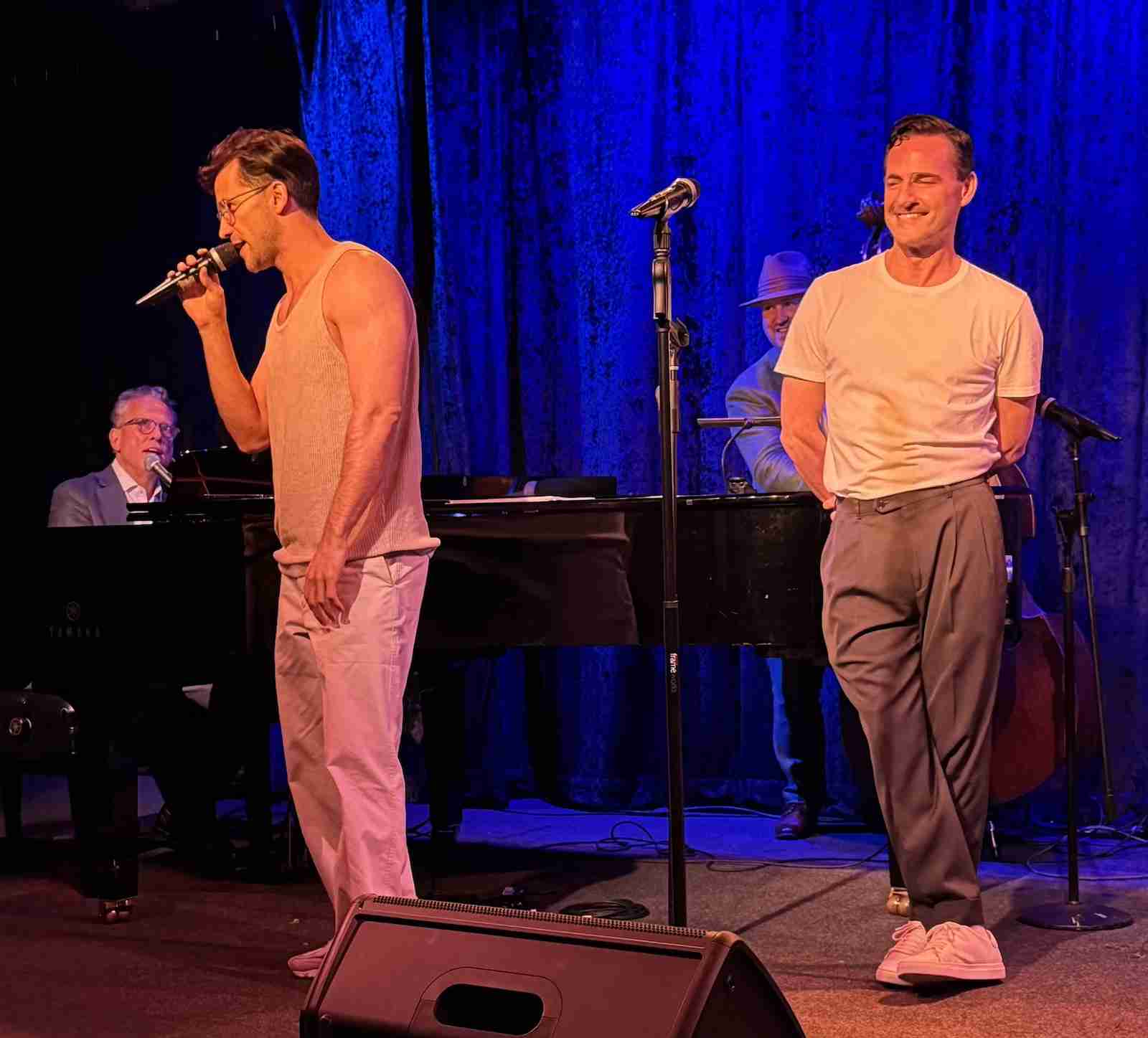 Max Von Essen and Dez Duron Center Stage at Jim Caruso's Cast Party at Birdland Jazz NYC. Photo by Edward Kliszus