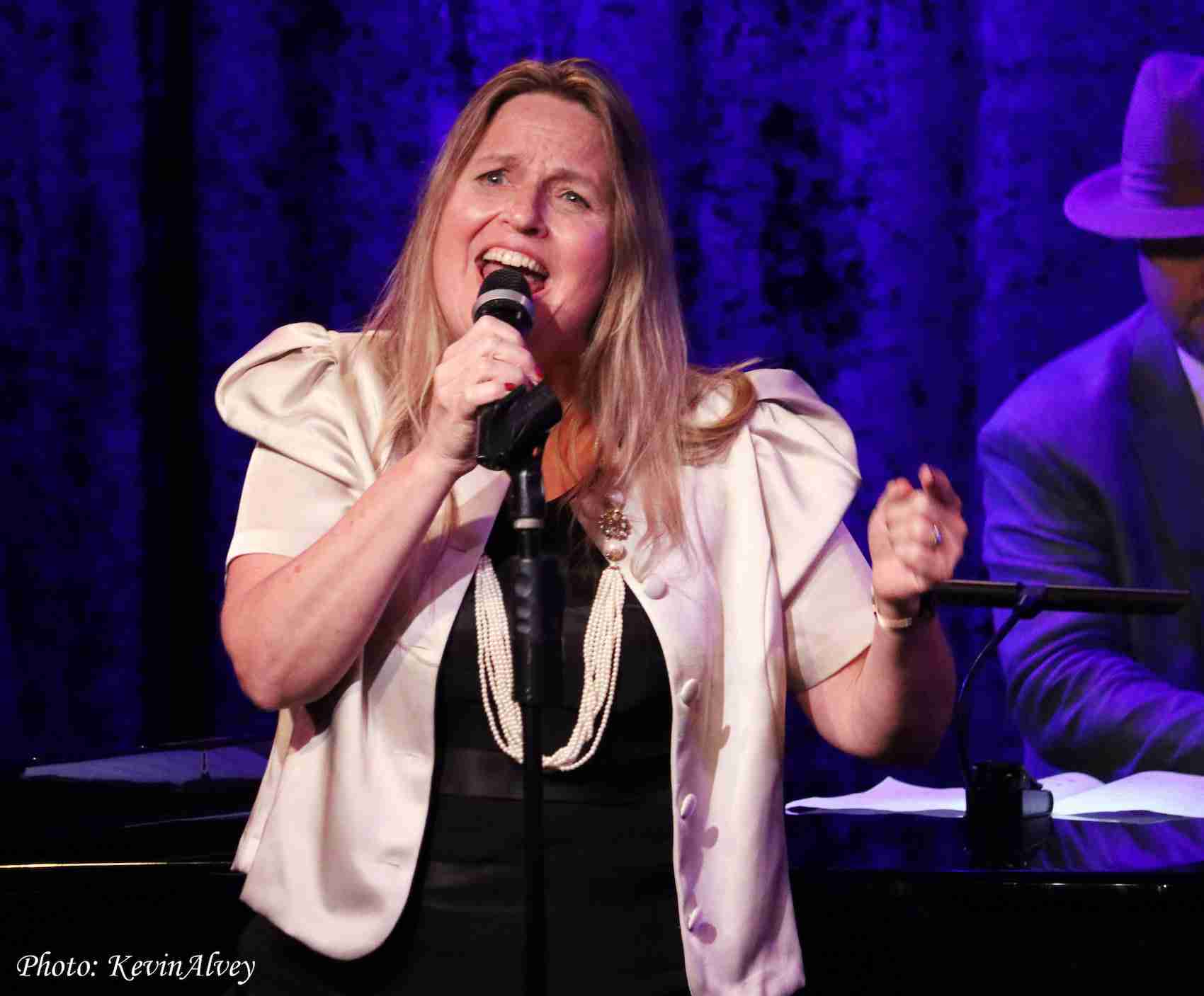 Monika Ryan Center Stage at Jim Caruso's Cast Party at Birdland Jazz NYC. Photo by Kevin Alvey