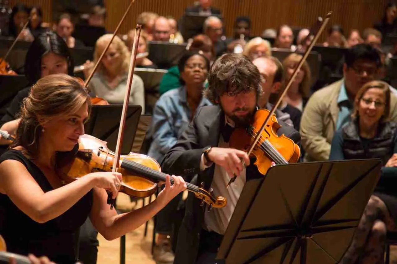 Maestro David Bernard conducting the Park Avenue Chamber Symphony at an InsideOut Concert at the DiMenna Center for Classical Music In New York City. Photo Courtesy Park Avenue Chamber Symphony