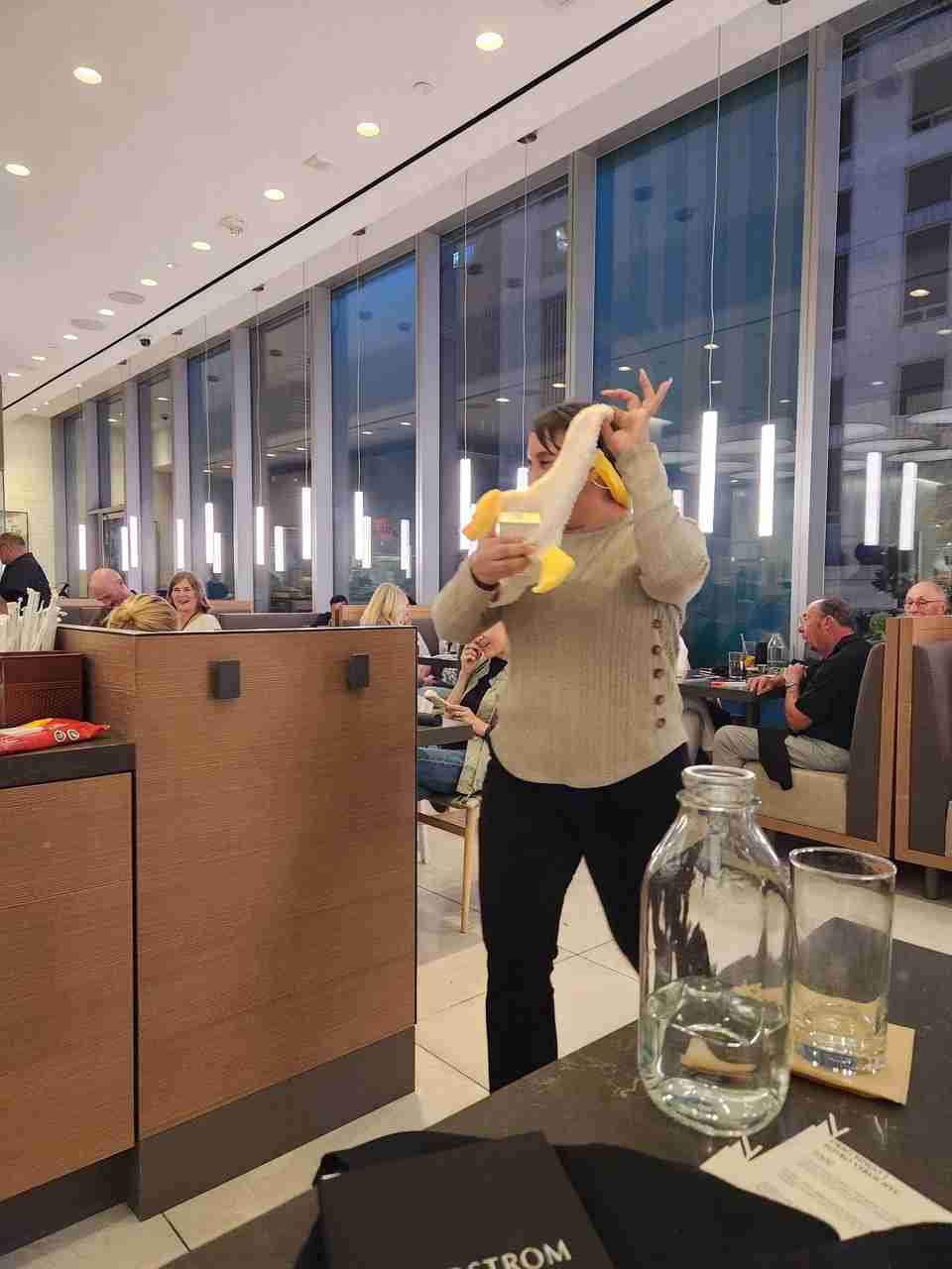 A lucky prize winner at Nordstrom NYC Drag Bingo. Photo by Sora Vernikoff