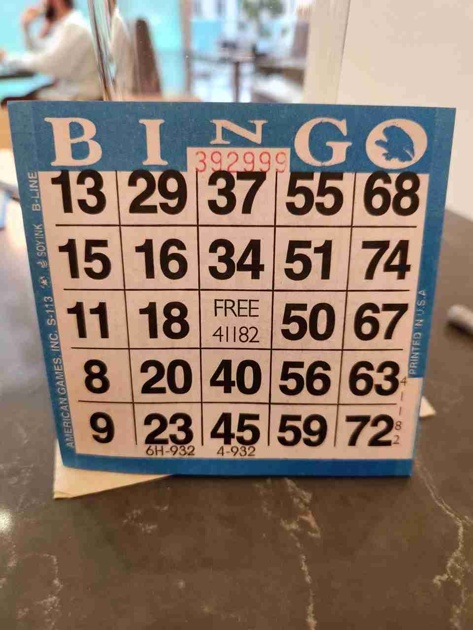 Bingo Card at Nordstrom NYC Drag Bingo. Photo by Sora Vernikoff