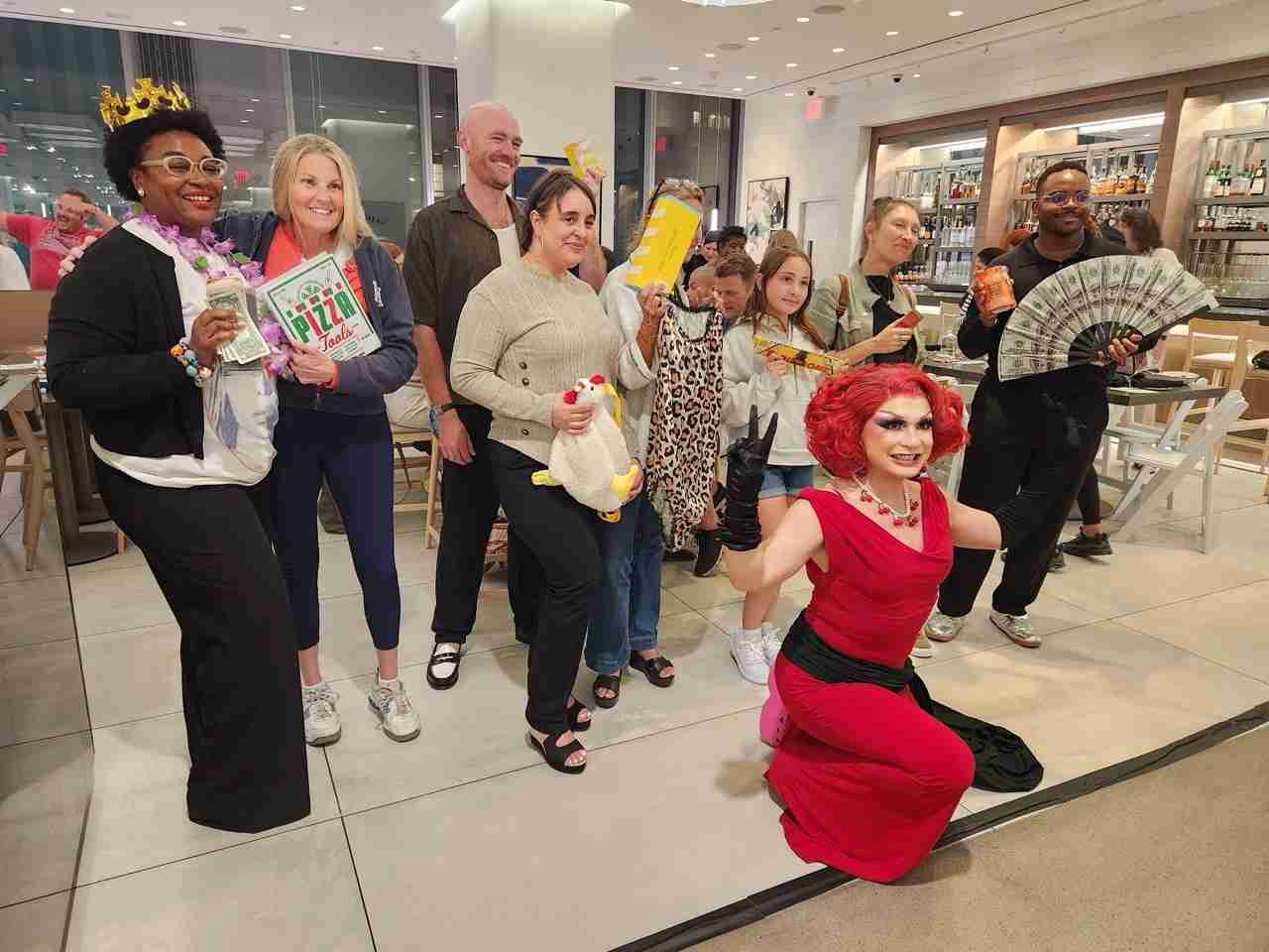 Final bows and prize winners at Nordstrom NYC Drag Bingo. Photo by Sora Vernikoff