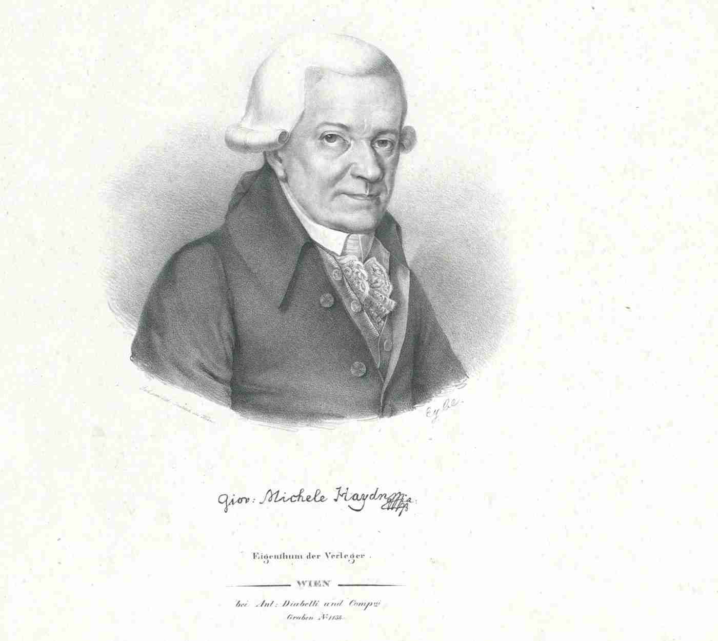 Michael Haydn (1737-1806). Lithograph by Franz Eybl (cropped), Public domain, via Wikimedia Commons