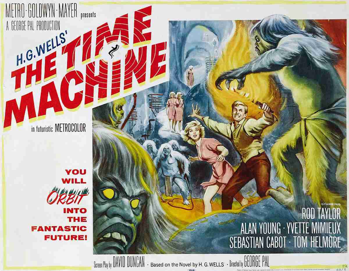 Poster for the 1960 film The Time Machine by Reynold Brown, Public domain, via Wikimedia Commons