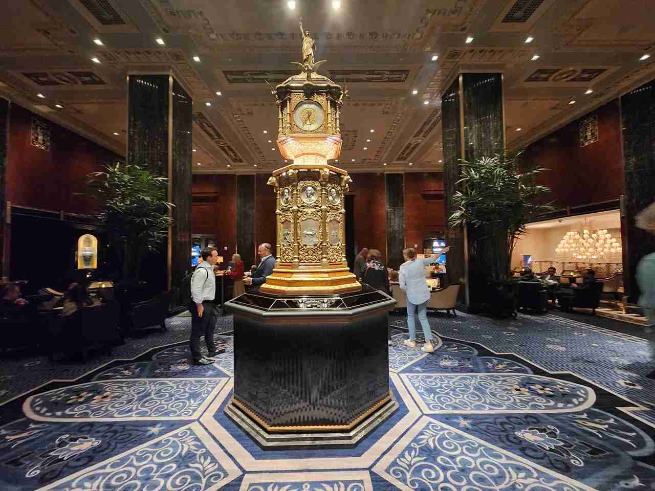 The clock at the Waldorf Astoria Hotel in Manhattan. Photo by Sora Vernikoff