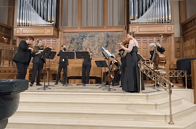 ACO in a concert entitled Virtuosi Violini. Courtesy @americanclassicalorchestra on Instagram
