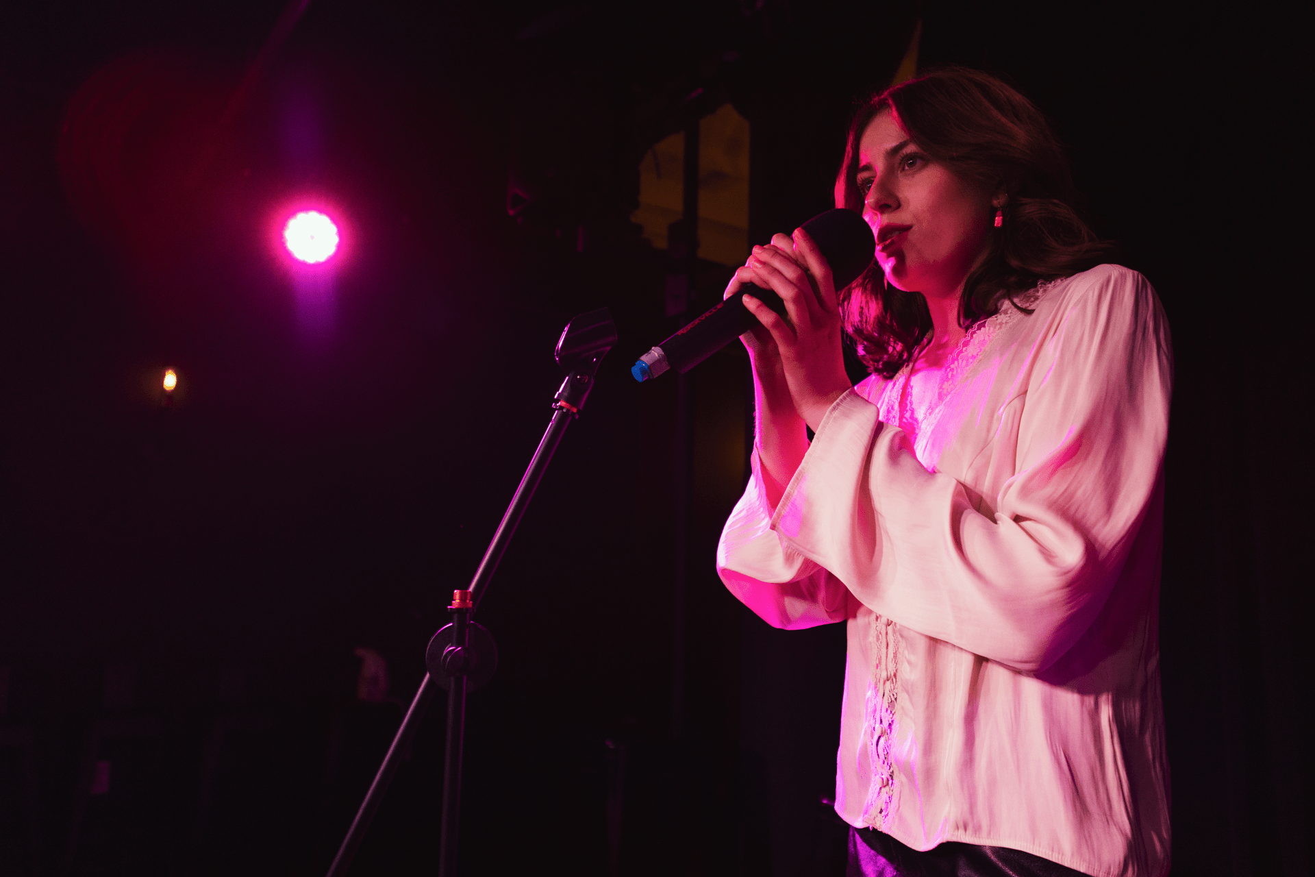 Isabel Stewart in a scene from Oil & Whiskey at the Chain Theatre. Photo by Liz Guenther