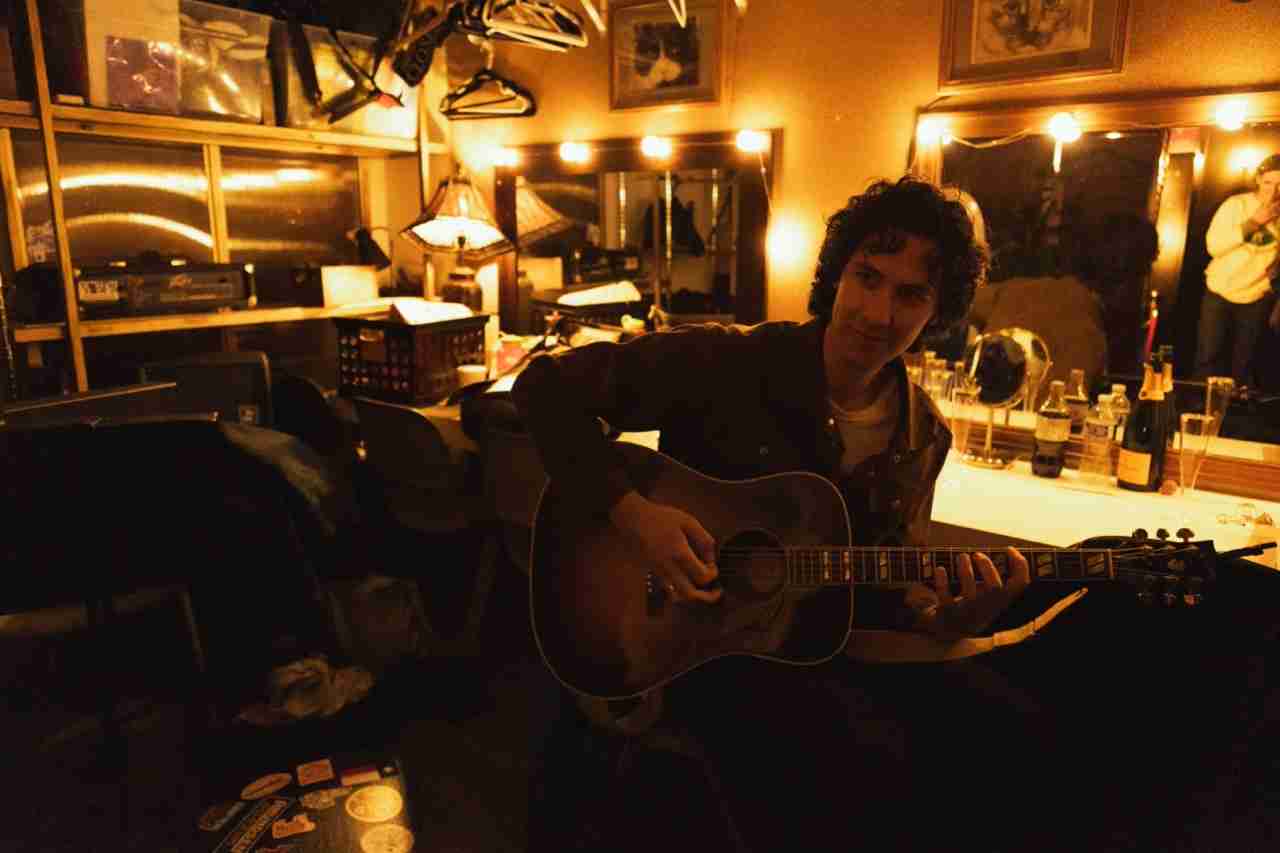 Jater Webb as Teddy in Oil and Whiskey back stage at the Chain Theatre. Photo by Liz Guenther