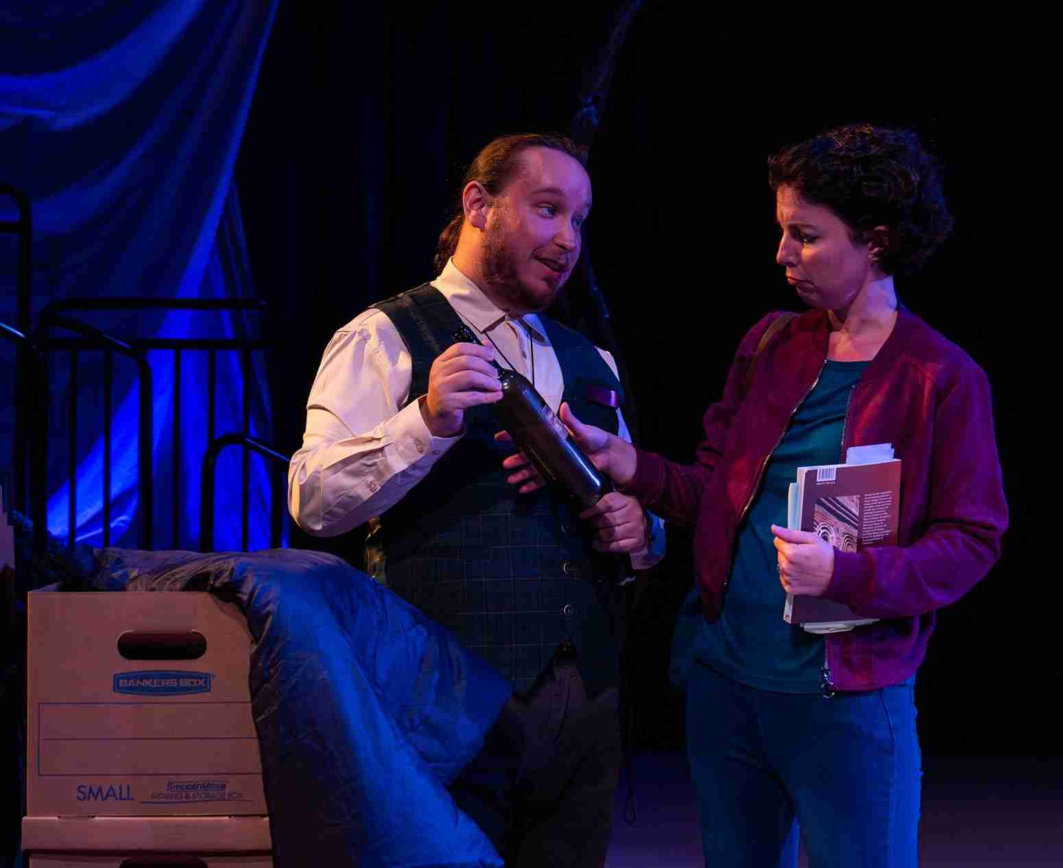 Miles Purinton as The Concierge, Patricia Lynn as Millie. Photo by Al Foote III.