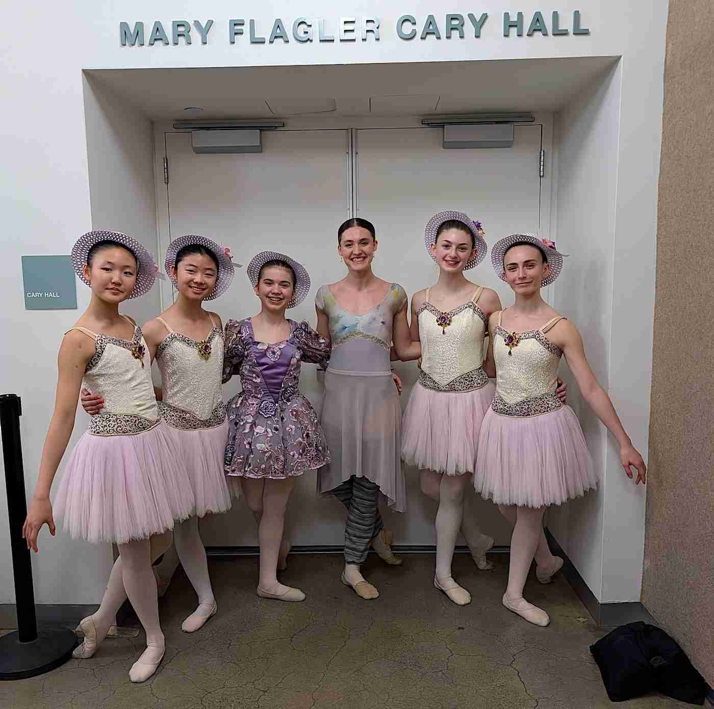 Featured Dancers assembling pre-performance with InsideOut Nutcracker with David Bernard and the Park Avenue Chamber Symphony at the DiMenna Center for Classical Music in NYC. Courtesy PACS.