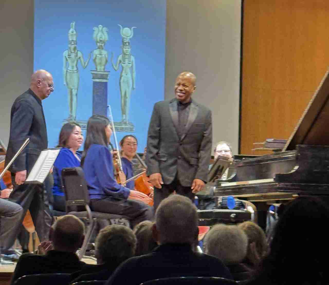 L-R: Leon Botstein and Pianist Terrence Wilson with The Orchestra Now at the Metropolitan Museum of Art in a program entitled Diving Egypt. Photo by Edward Kliszus