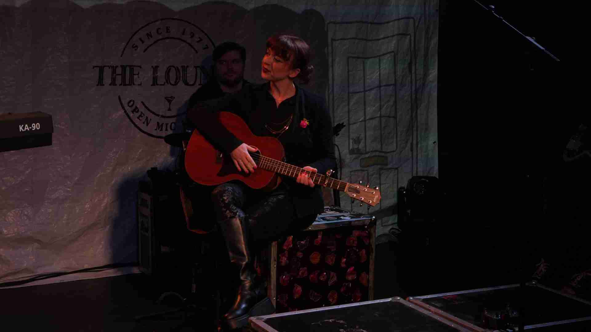 Ashley Margaret Morton in a scene from the World Premiere of the Musical "Falling Out" presented by Frigid New York at Under St. Marks in Manhattan's East Village. Photo by Seana E. Rogovin