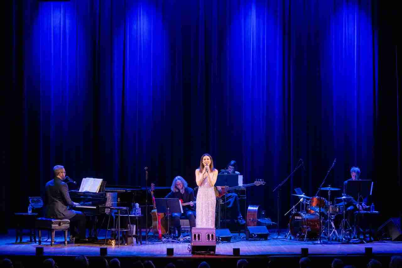Laura Benanti in An Evening with Laura Benanti at the 92nd Street Y, New York City, with Todd Almond, music director and pianist, Ann Klein, guitar, Cat Popper, bass, Rich Mercurio, drums. Photo Credit Richard Termine