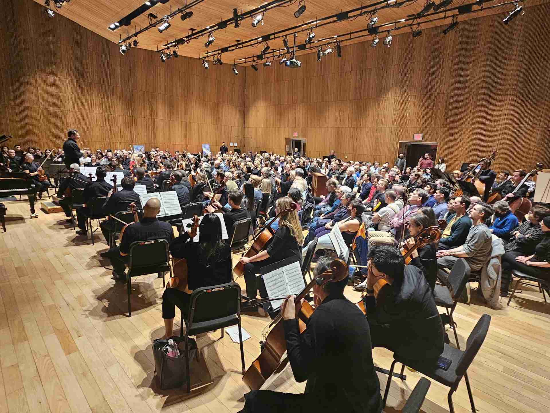 David Bernard, Conductor, with the Park Avenue Chamber Symphony in an InsideOut Concert at the DiMenna Center for Classical Music in NYC. Courtesy PACS