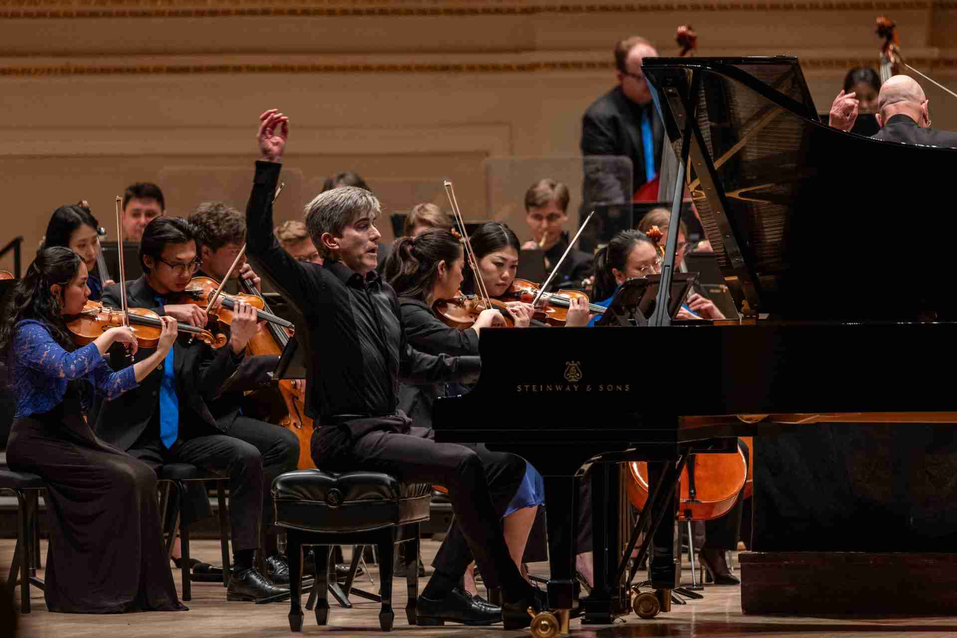 Pianist Blair McMillen performs with The Orchestra Now at Carnegie Hall. Photo by Matt Dine