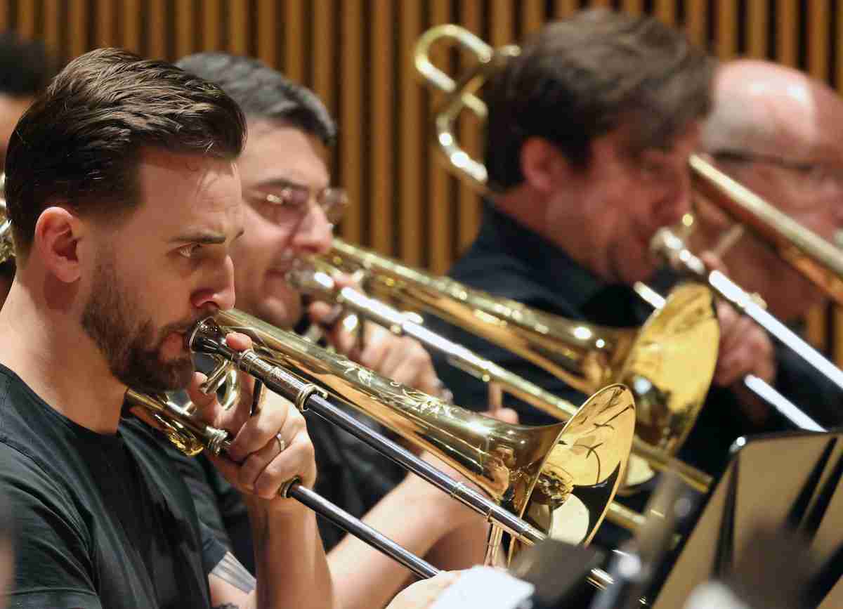 A view of the Trombones with David Bernard and The Park Avenue Chamber Symphony presenting Spellbinding Strauss at the DiMenna Center for Classical Music, NYC. Photo by Adam Bundy