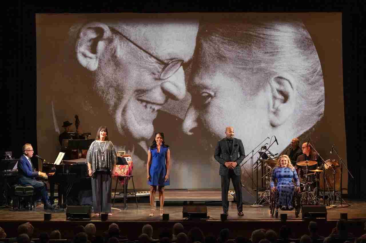 L-R: Billy Stritch, Ann Hampton Callaway, Nikki Renée Daniels, Brandon Victor Dixon, and Ali Stoker. On Bass Michael O'Brien, Drums, Eric Halvorson, and Reeds, Aaron Heick in "Every Kind of Light: The Love and Lyrics of Alan & Marilyn Bergman" at the 92ND Street Y. NYC. Photo by Richard Termine