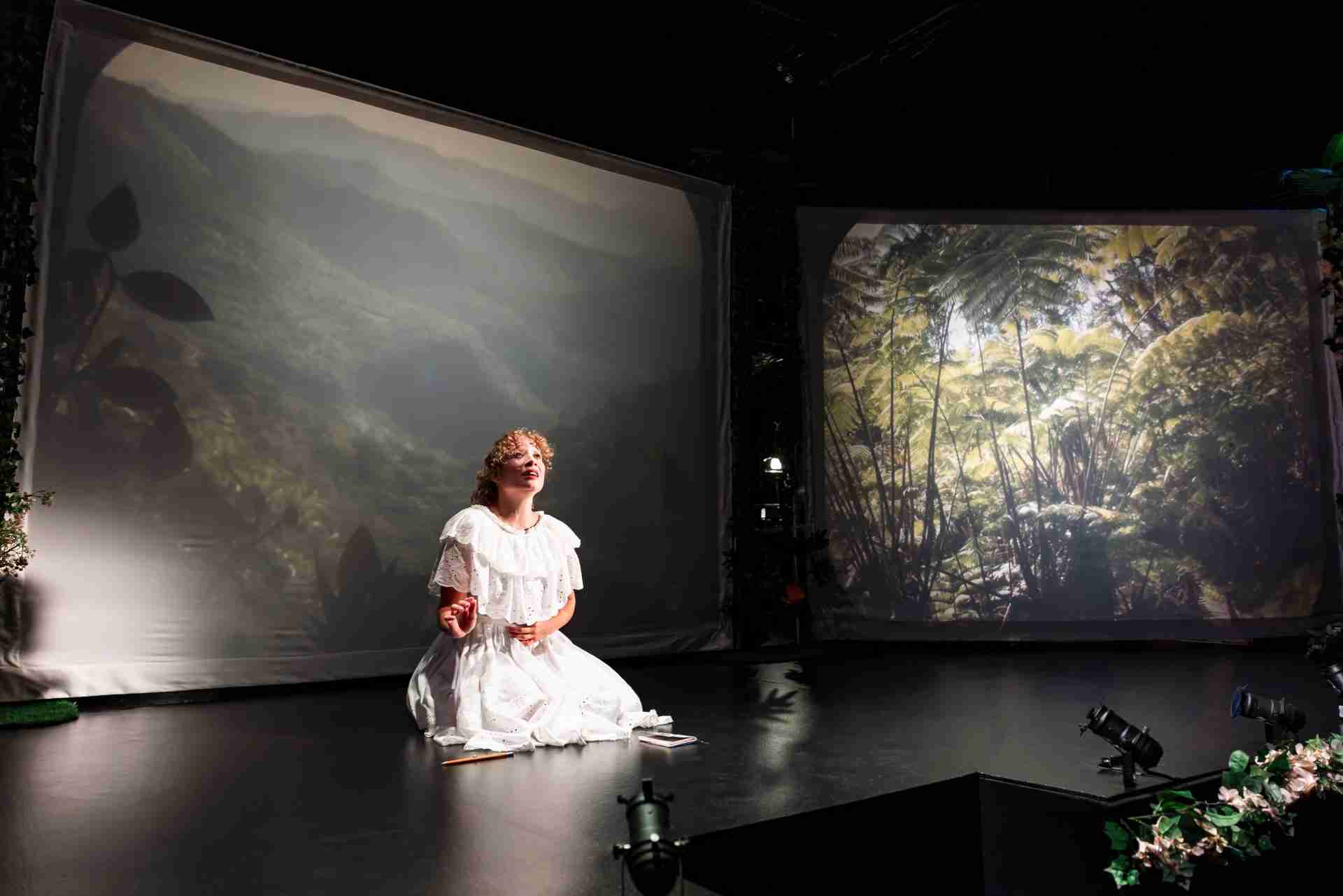 Samantha Blain as Lulu in a scene from ISLA at the WP Theater in NYC. Photo by Rebecca J. Michelson