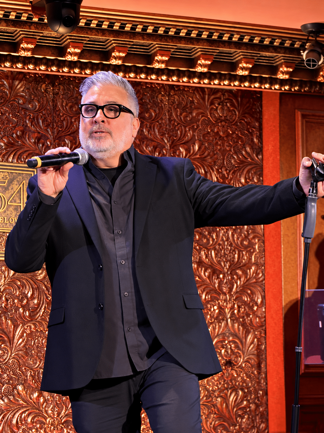 Sam Fazio sings My Broadway on stage at 54 Below in NYC. Photo by Edward Kliszus