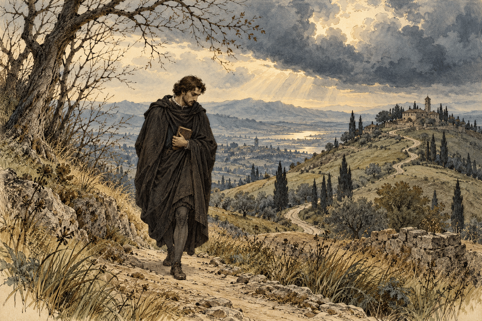 The Inner Road Through Tuscan Fields